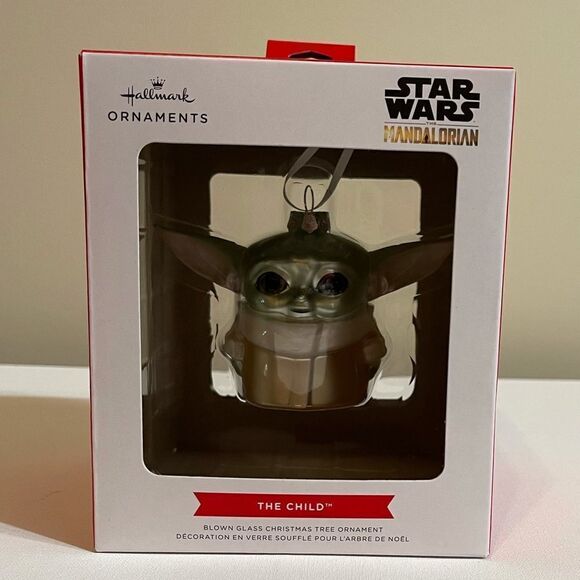Hallmark glass Christmas ornament Star Wars The Mandalorian The Child NWT - Picture 2 of 5